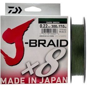 Resim Daiwa J-braid 8x Dark Green 300 Mt 0.22 Mm İp Misina 