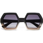 Resim Okkia Emma Big Hexagonal Unisex Güneş Gözlüğü Siyah Ros Çok Renkli 