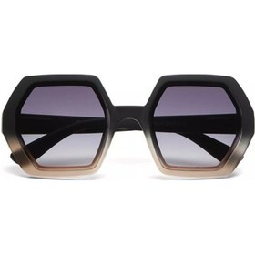 Resim Okkia Emma Big Hexagonal Unisex Güneş Gözlüğü Siyah Ros Çok Renkli 