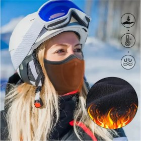 Resim Siyah Koruyucu Motorcu Yarım Yüz Maskesi, Nefes Alır Rüzgardan Korur 