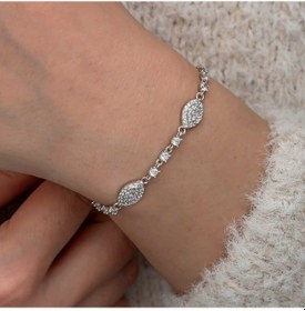 Resim Gümüş Zirkon Taşlı Mekik Kadın Bileklik 925 Ayar 