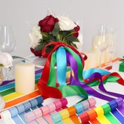 Resim 6 Rulo Saten Kurdele, 3.99 cm Genişliğinde Çeşitli Düz Renkli Saten Kurdele Düğün Çiçek Buketi Sarma Hediye Paketleme Saç Kurdeleleri El Sanatları, Noel Paskalya Fiesta Parti Dekoru, Toplam 27.43 metre 
