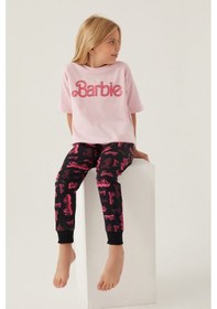 Resim Barbie Cool Toz Pembe Kız Çocuk Pijama Takımı 5274-42805 Toz Pembe 