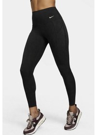 Resim Nike Dri Fit Universa High Rise 7/8 Black Kadın Yüksek Bel Lazer Kesim Toparlayıcı 2 Cepli Dalgıç Kumaş Tayt Siyah Dq5897-010 