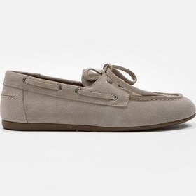 Resim Miuccia Bej Seüt Hakiki Deri Kadın Loafer Bej 