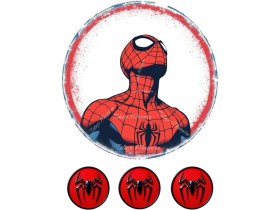 Resim Örümcek Adam Pasta Resmi - Yenilebilir Pasta Üstü Resmi - Yenilebilir Kağıt Pasta Süsü - Model 5 