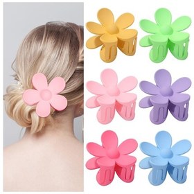 Resim Yuntech01 Büyük Boy Çiçek Desenli Saç Klipsi - Kadınlar İçin Arka Baş Saç Tutucu - 6 Renk Seçenekli Kaliteli Saç Aksesuarı 