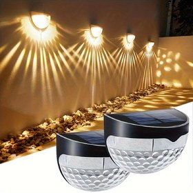 Resim 2 adet/6 adet Güneş Duvar Lambaları, Dış Mekan Aydınlatma Lambaları, Bahçe Spot Lambaları, LED Merdiven Lambaları, Avlu Balkon Dekorasyonu için Uygun, IP44, ABS Malzeme, Güneş Enerjili, Nikel Pil, <36V Voltaj, Kurulum Donanımı ile 