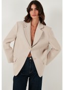 Resim Lela Regular Fit Yaka Düğmeli Blazer Bayan Ceket 6839562 Taş 