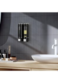 Resim Vıvo 2 Adet Siyah 400 Ml Sabunluk Duvara Monte Şeffaf Sıvı Plastik Ve Mutfak Banyo Şişesi V-52 Siyah 