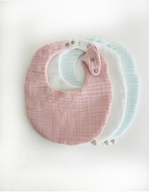 Resim Oval 3'lü %100 Pamuk Müslin Bebek Önlüğü / Yakalık / Salya Önlüğü 