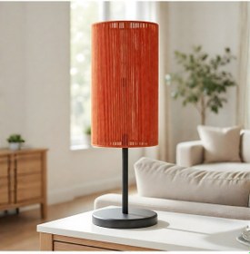 Resim Sunna Gri Gövde Kiremit Başlık Dekoratif Abajur Gri 