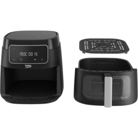 Resim Beko Yüksek Kapasiteli Airfryer, 7.6 Lt, Cam Sepet, 1750 W, LED Ekran, Siyah 