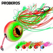 Resim Proberos 1 adet Yavaş Jig Başlığı Balıkçılık Yem - Metal Yardımcı saç tokası ile Karides Skirt, Karışık Renkler, Tuzlu Su Karides Skirt - Attractant Balıkçılık Gea 