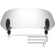 Resim Honmex Motorcycle Camurluk Genişletici, 36.5x15.5cm Şeffaf Lens, 180 Ayar, 3-5mm Kalınlık Uyumlu, Sıkma Montajlı Rüzgar Ve Yağmur Engeli 
