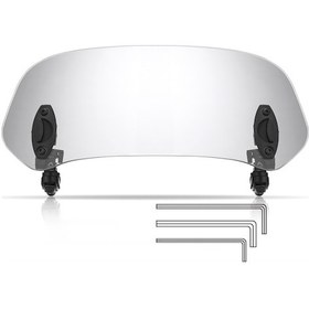 Resim Honmex Motorcycle Camurluk Genişletici, 36.5x15.5cm Şeffaf Lens, 180 Ayar, 3-5mm Kalınlık Uyumlu, Sıkma Montajlı Rüzgar Ve Yağmur Engeli 