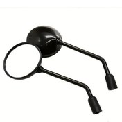 Resim Tongdashop 2'li Motosiklet Ayna Seti - 10mm Siyah Yuvarlak Universal Scooter Off-road Touring Dirt Bike Aynaları 