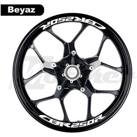Resim Honda Cbr250r Jant İçi Sticker Etiket Modeli Beyaz Renk 