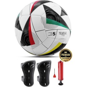 Resim 3lü Set Futbol Topu Tekmelikli 2024 Avrupa Pompalı Sert Zemin Halı Saha Futbol Topu No:5 Ft515 Çok Renkli 