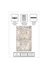 Resim West Home Dijital Baskı Yıkanabilir Kaymaz Taban Mutfak Halısı Salon Halısı Ve Yolluk Wh 548 Beige 