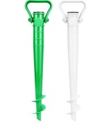 Resim 2 Adet Plaj Şemsiyesi Standı Kum Veya Toprak Şemsiye Ayakları, Vidalanabilir Kum Pervaneli Plaj Şemsiyesi Ayakları, Bahçe Şemsiyesi Standı Çok Renkli 