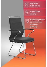 Resim Ergolife Sit Well Bekleme Koltuğu Krom Ayaklı, Bel Destekli, Deri, Siyah, Toplantı Sandalyesi -326.5d.1.6a4 Çok Renkli 