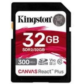 Resim Kingston Canvas React Plus SDR2 32 GB SDHC UHS-II 300R-260W U3 V90 4K-8K Hafıza Kartı 