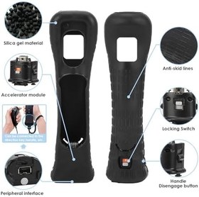 Resim NCONCO Motion Plus Motion Plus Sensor Adapter,External Remote Motion Plus Sensor Accessory,Silicone Case for Nintendo Wii Remote Control (Black) 