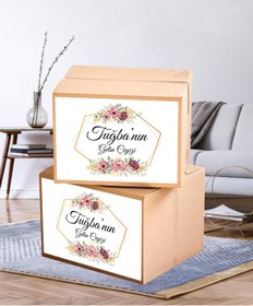 Resim Hafsa Ticaret Çeyiz Etiketi İsme Özel A4 Ebat (29 CM X 21 CM) - 20Lİ PAKET YÜKSEK YAPIŞKANLI Bohça Koli Etiketi 