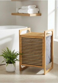 Resim Bambu Çamaşır Sepeti Tekli 35 Litre Bambu 