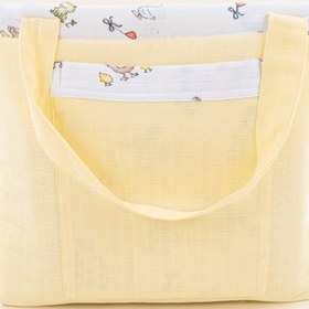 Resim Bebek Bakım Çantası - Sarı Muslin - Çiftlik Hayvanları 