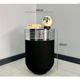 Resim Elegant Dekoratif Krom Darbuka Siyah Sehpa 60cm 