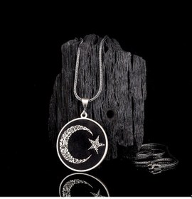 Resim Ayyıldız Kelime-i Tevhid Hz Süleyman Mühri Çift Taraflı Madalyon 