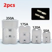 Resim 50A/120A/175A/350A Akü Şarj Konnektörü Anderson Fiş Şarj Konnektörü Erkek Dişi RV Tekne Akü Hızlı Şarj Kablosu Araba RV Motosiklet 