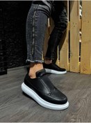 Resim KN Fashion Mp911 Bt Bağcıksız Lastikli Ortopedik Yüksek/kalın Taban Erkek Sneaker Siyah 