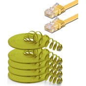 Resim IRENIS 5 Adet CAT6 Yassı Ethernet (Network, LAN) Kablosu, Sarı, 5 metre 