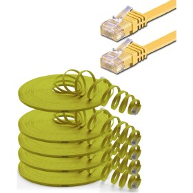 Resim IRENIS 5 Adet CAT6 Yassı Ethernet (Network, LAN) Kablosu, Sarı, 5 metre 