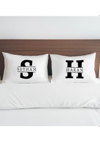 Resim Bk Gift Kişiye Özel İsimli Pamuklu 2 Li Yastık Kılıfı Seti-3 50x70cm , Sevgiliye , Ev si, Tasarım Ev Tekstili 