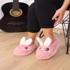 Resim Peluş Panduf Terlik Kadın Panduf Terlik Hayvanlı Panduf Tavşanlı Panduf 