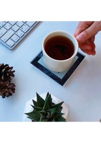 Resim Decorita Cam Bardak Altlığı M Harfli Tasarım 4'lü Takım 10 x 10 CM Çok Renkli 