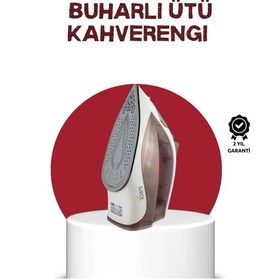 Resim Seramik Tabanlı Buharlı Ütü 2200w Dikey Ütüleme 300ml Kahverengi 
