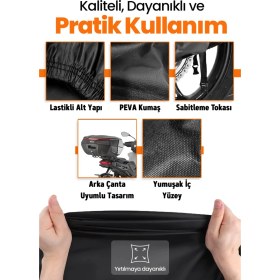 Resim Dokaca Siyah Arka Çanta Uyumlu Tvs Ntorq 125 Uyumlu Motosiklet Brandası, Koruyucu Örtü 