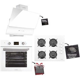Resim Luxell 15 Prg Beyaz Ankastre Seti Opal B66-sgf3 C6-40bf Da6-835 Dijital Set 