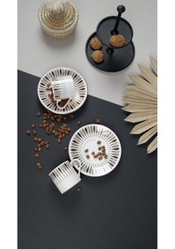 Resim Porser Pera Siyah Kahve Fincan Takımı 80cc 2 Kişilik 4 Parça Çok Renkli 