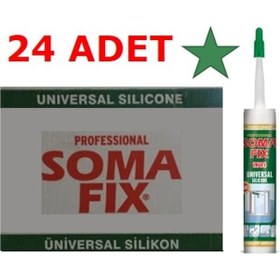 Resim 24 Adet 320 Gr Şeffaf Somafıx Genel Amaçlı Silikon 1 Koli Şeffaf 