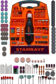 Resim stanrayf Alman 340 Parça 3500 W Devir Ayarlı Şeffaf Taşıma Çantalı Hobi Kalıpçı Taşlama Gravür Makinesi Seti 