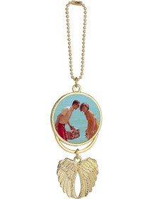 Resim Ranyeek Altın Metal Melek Kanatlı Otomobil Aksesuarı - Isı Transferi Boş Yuvarlak Ası - 1 Adet 