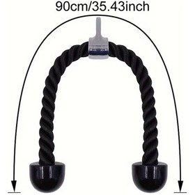 Resim Cloudstore Siyah Çift Başlı 90 Cm Triceps Halatı, Kol Kası Direnç Bandı, Vücut Geliştirme Ekipmanı 