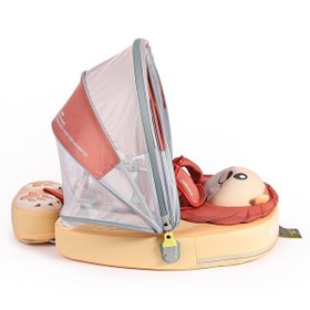 Resim Mambobaby Aslan Desen Emniyetli Gölgelikli Ve Ayak Destekli Bebek Yüzme Simidi 