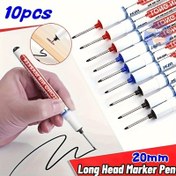 Resim 16 İnce Uçlu İşaretleyici Kalemler, 20mm Derin Delik Hassasiyeti - Ahşap, Plastik, Cam, Metal, Araçlar vb. Gibi DIY El Sanatları için Kırmızı, Siyah, Mavi, Yeşil, Beyaz Mürekkep Kalemleri Çok Amaçlı Çizim Kalemleri 